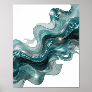 Ikonische silberne ABSTRACT ART v2 Poster