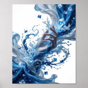 Ikonische silberne ABSTRACTE KUNST Abstrakte Gesta Poster