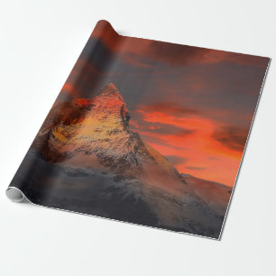 Ikonischer Alpenberg Matterhorn bei Sonnenuntergan Geschenkpapier