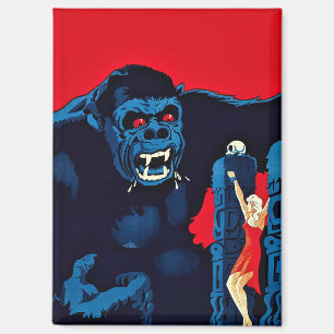 Ikonischer King Kong Riesenaffen-Monsterfilm-Print Magnet