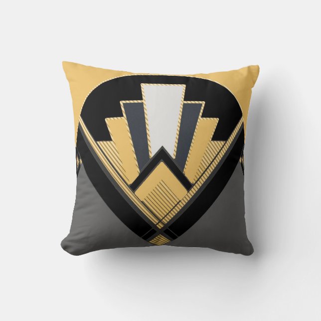 Ikonischer Lüfter Art Deco Pillow/ Kissen (Vorderseite)