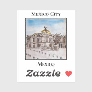 Ikonischer Palacio de Bellas Artes in Mexico-Stadt Aufkleber