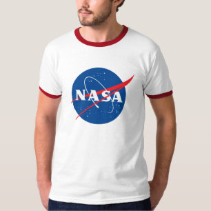 Ikonischer Retro-T - Shirt der NASA (weiß/Mars rot