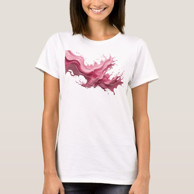 Ikonischer Rosa ABSTRACT ART Kunstdruck T-Shirt (Vorderseite)