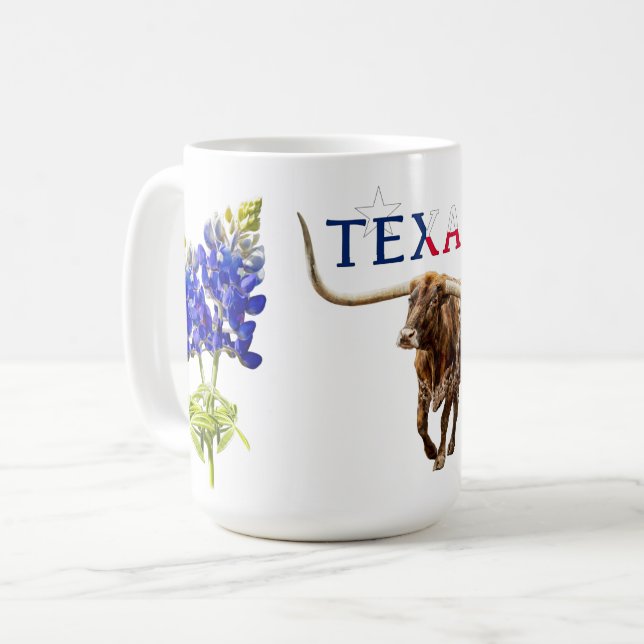 Ikonischer Texas-Becher Kaffeetasse (Vorderseite Links)