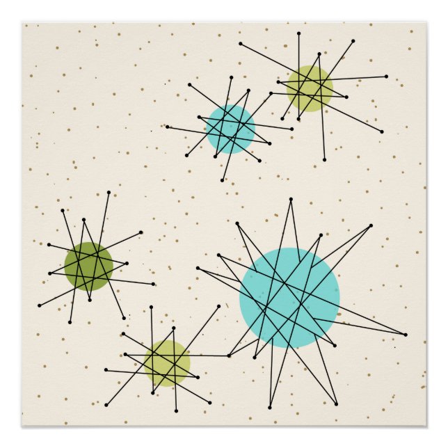Ikonisches Atomic Starbursts Poster (Vorderseite)