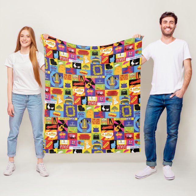 Ikonisches FRIENDS™-Muster Fleecedecke (Beispiel)