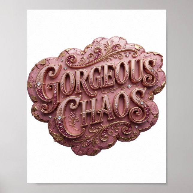 Ikonisches Gold GORGEOUS CHAOS v2 Poster (Vorne)