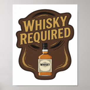 Ikonisches Gold WHISKY ERFORDERLICH Design Poster