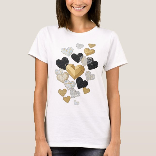 Ikonisches Grau ABSTRACT ART Design T-Shirt (Vorderseite)