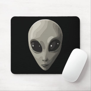 Ikonisches graues Außerirdisches-Gesicht   Sci-Fi  Mousepad
