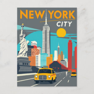 Ikonisches New York City Yellow Cab Postkarte