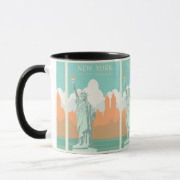 Ikonisches New York: Vintage USA Reiseplakat Tasse
