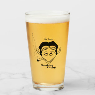 Ikonisches Rauch-Chimp-Bier-Glas Glas