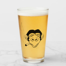 Ikonisches Rauch-Chimp-Bier-Glas Glas