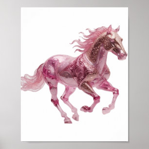 Ikonisches Rosa PINK GLASPFERD Statement-Design Poster
