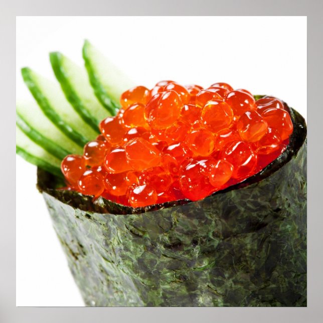 Ikura (Lachs Roe) Gunkan Maki Sushi Poster (Vorne)
