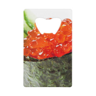 Ikura (Lachsrogen) Gunkan Maki Sushi Kreditkarten Flaschenöffner
