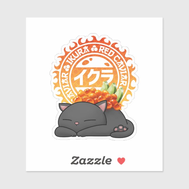Ikura Salmon Roe Sushi Cat Aufkleber (Blatt)