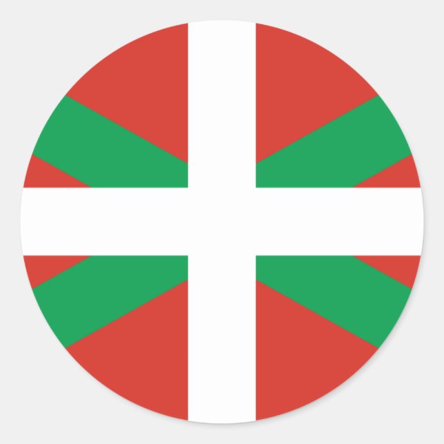 IKURRIÑA DRAPEAU BASQUE EUSKADI FLAG VASCA RUNDER AUFKLEBER (Vorderseite)