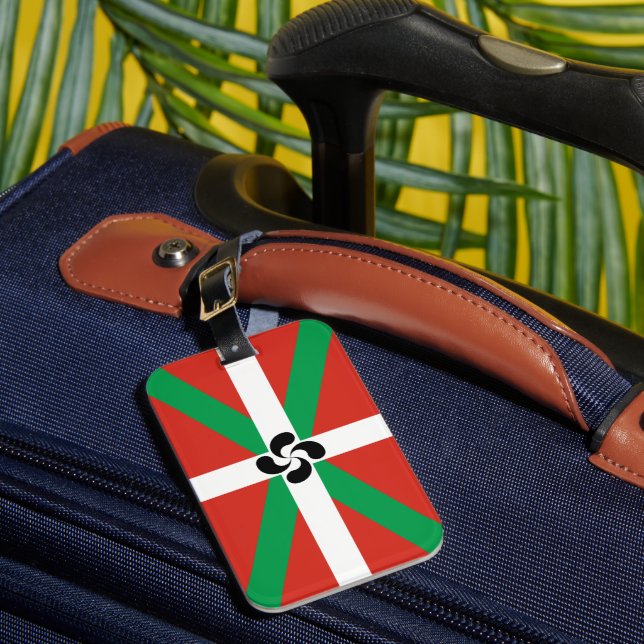 Ikurriña mit Lauburu-Symbol Gepäckanhänger (Vorderseite Insitu 1)