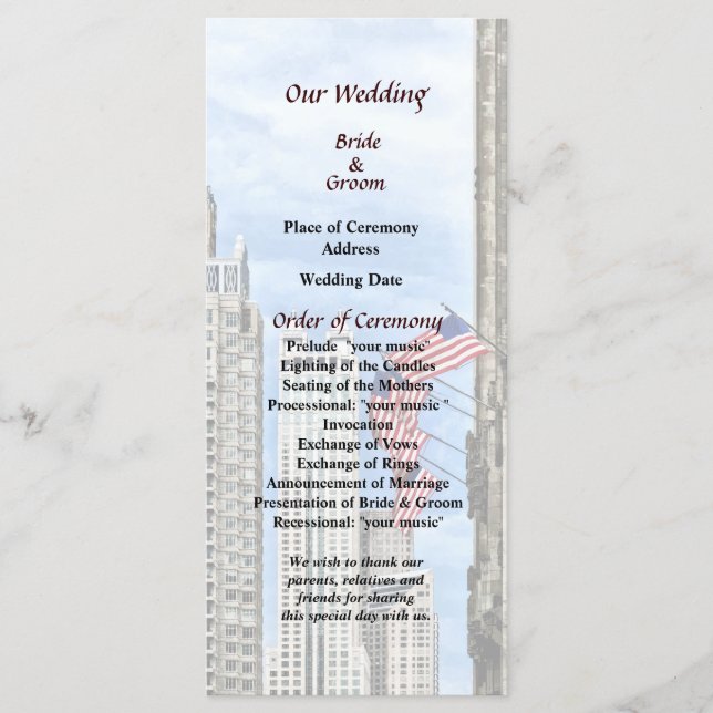 Il - Flaggen entlang der Michigan Ave Chicago Programm (Vorderseite)