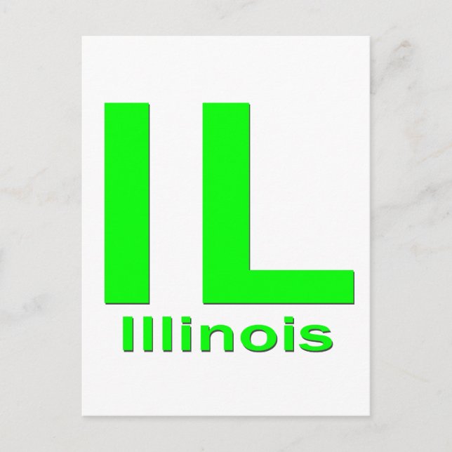 IL Illinois schlicht grün Postkarte (Vorderseite)