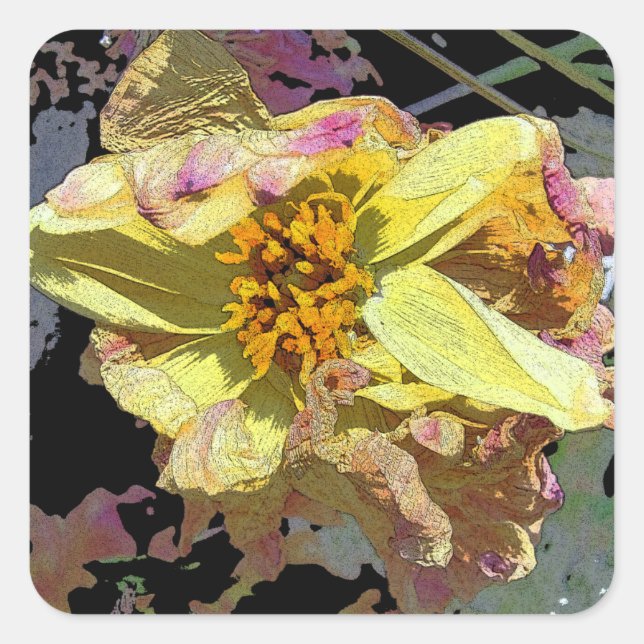 "il passaggio di fiori" quadratischer aufkleber (Vorderseite)