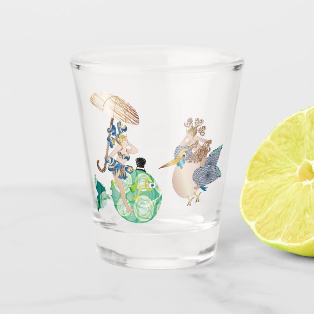 Il pesce che amava l'uccellino schnapsglas (Vorderseite)