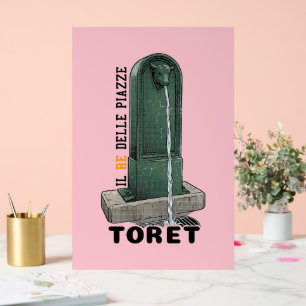 Il Re Delle Piazze - TORET TORINO Vintage Brunnen Acrylschild