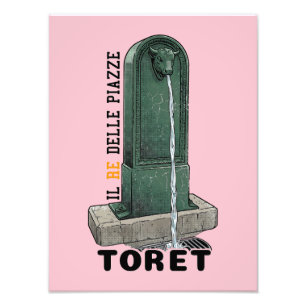 Il Re Delle Piazze - TORET TORINO Vintage Brunnen Fotodruck