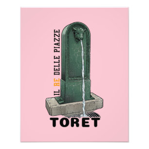 Il Re Delle Piazze - TORET TORINO Vintage Brunnen Fotodruck