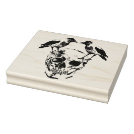 Il teschio e corvi della corona gummistempel