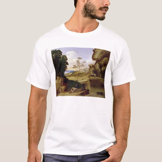 IL Tramonto (der Sonnenuntergang) (Öl auf T-Shirt (Vorderseite)
