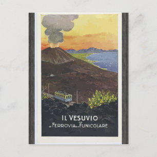 Il Vesuvio Ferrovia Funicolare, Vintag Postkarte