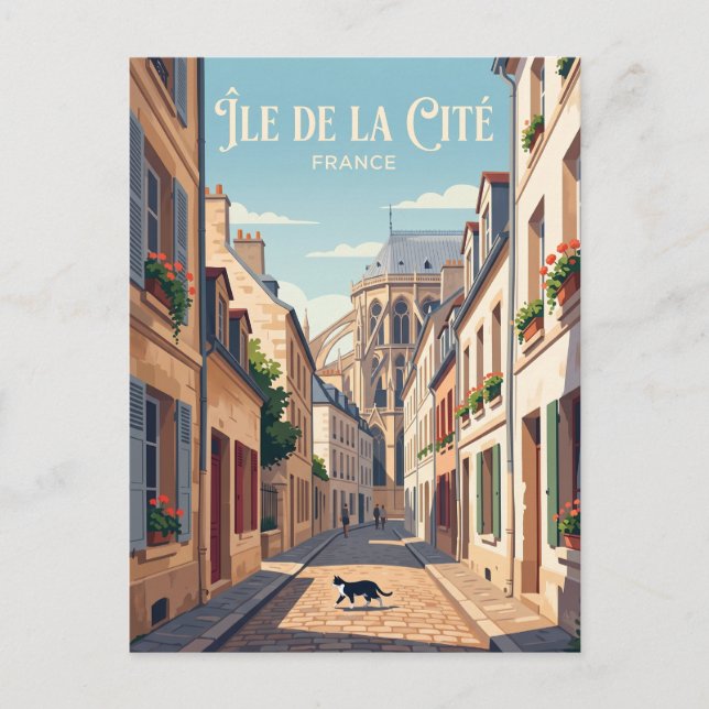 Île de la Cité Frankreich Postkarte (Vorderseite)