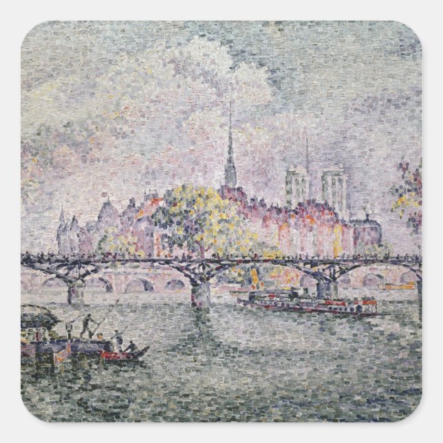Ile de la Cite, Paris, 1912 Quadratischer Aufkleber (Vorderseite)