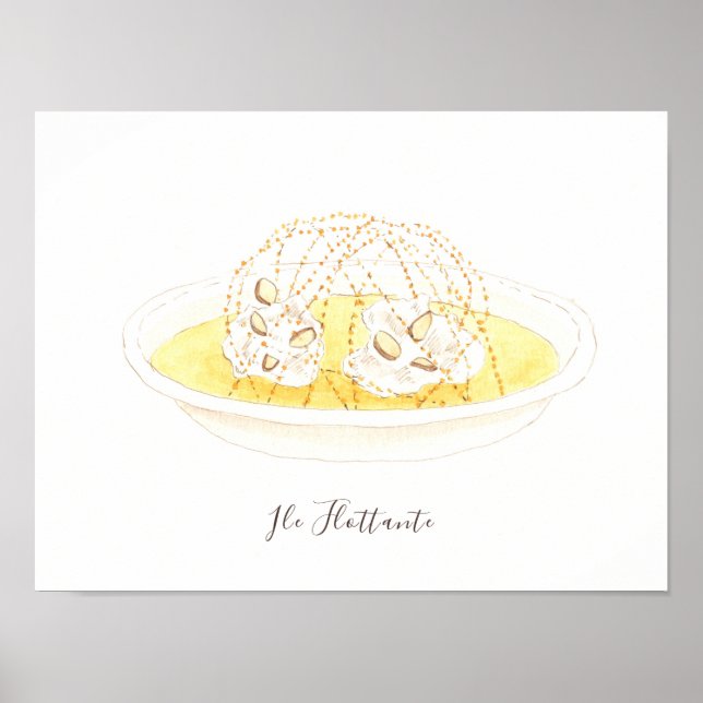 Ile Flottante Wasserfarbe Poster (Vorne)