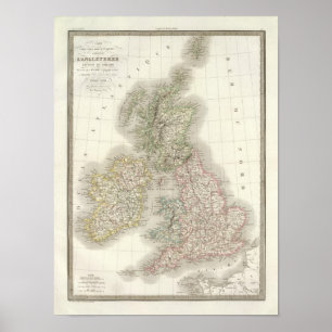 Iles Britanniques - Britische Inseln Poster