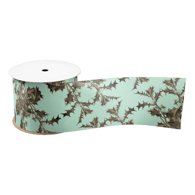 Ilex – Holly – Christdorn – Muster Verzierung Satinband (Spule)