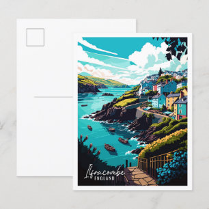 Ilfracombe England Art Vintage Reise Illustration Postkarte