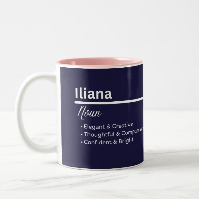 Iliana Personalized Name Coffee Mug Zweifarbige Tasse (Links)