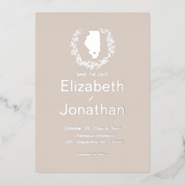 Ilinois Staat Hochzeit in Urlaubsort Folieneinladung