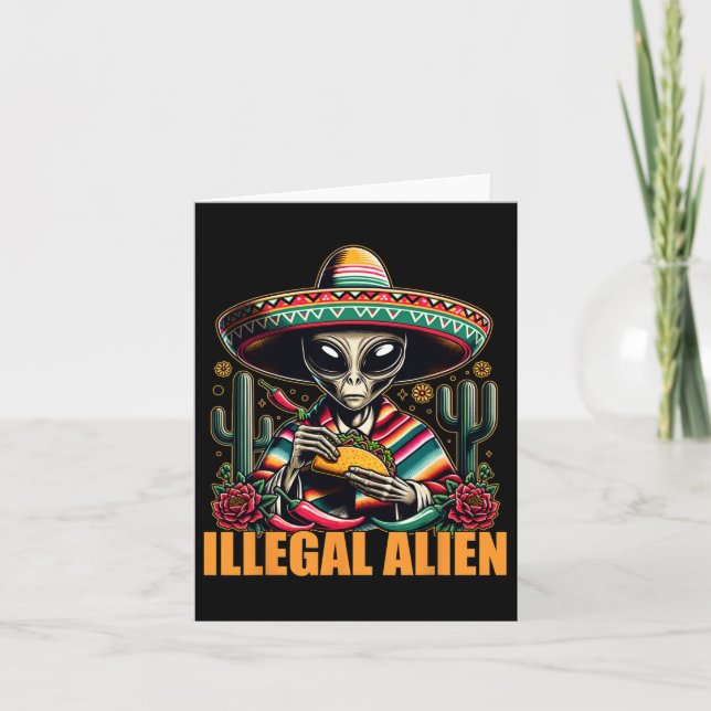 Illegale Alien Funny Cinco De Mayo Western Ufo Fun Karte (Vorderseite)