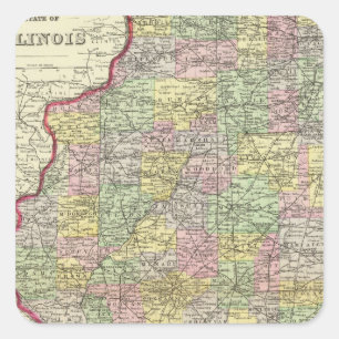 Illinois 10 quadratischer aufkleber