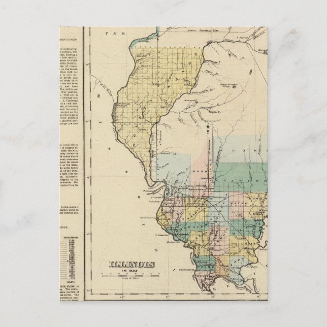 Illinois 1822 postkarte (Vorderseite)