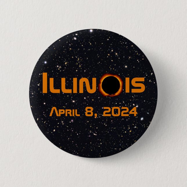 Illinois 2024 Gesamtsolares Eclipse Button (Vorderseite)