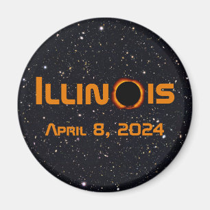 Illinois 2024 Gesamtsolares Eclipse Magnet