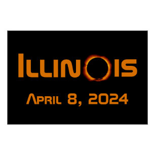 Illinois 2024 Gesamtsolares Eclipse Poster