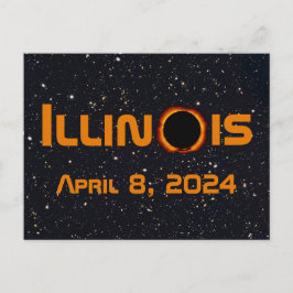 Illinois 2024 Gesamtsolares Eclipse Postkarte